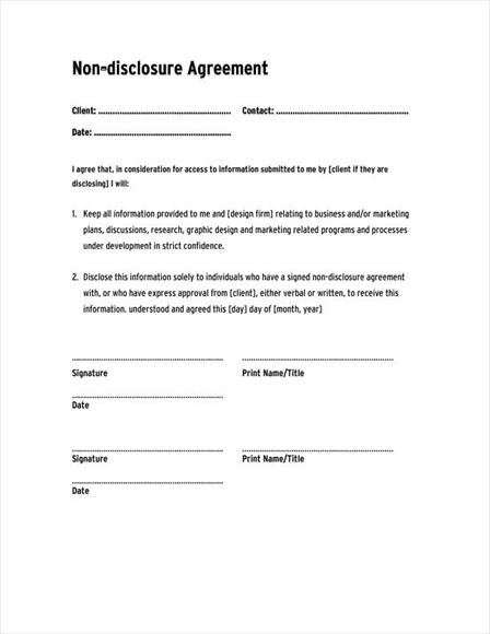 Non Disclosure Agreement Template Uk