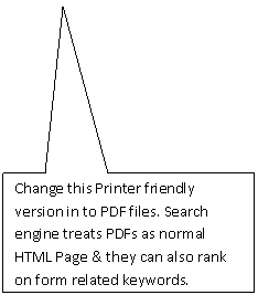 Rectangular Callout: Change this Printer friendly version in to PDF files. Search engine treats PDFs as normal HTML Page & they can also rank on form related keywords. 